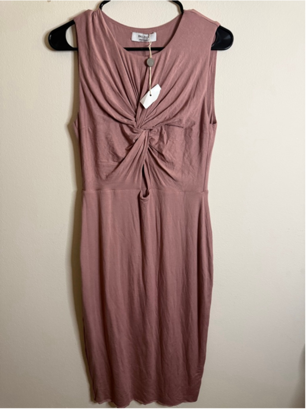 Women's Nordstrom BAILEY/44 Mauve Sleeveless Twist Front Midi Dress Size M
